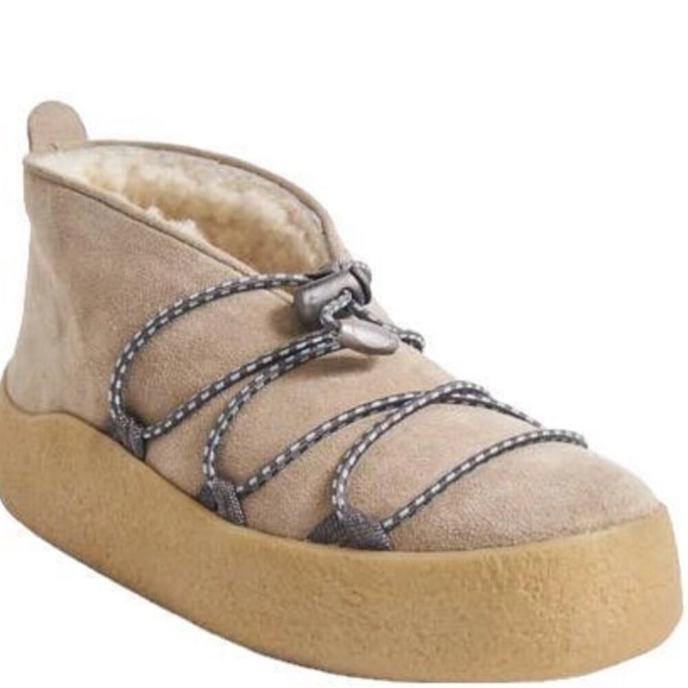 NWT Free People Snowdrop Micro Mukluk Boots in Dust Bunny Suede